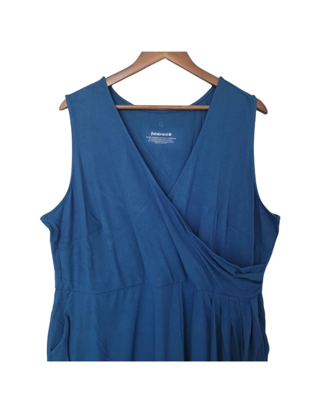 Betabrand Faux Wrap Dress Womens Size 2X Blue Pockets NWT - Picture 4 of 6